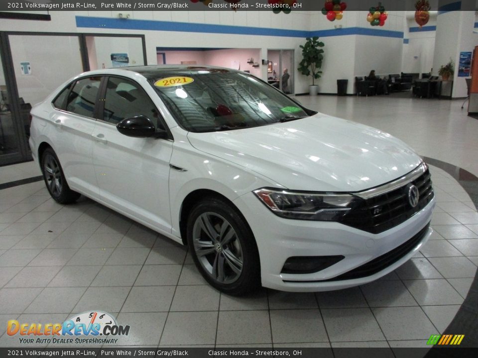 2021 Volkswagen Jetta R-Line Pure White / Storm Gray/Black Photo #3