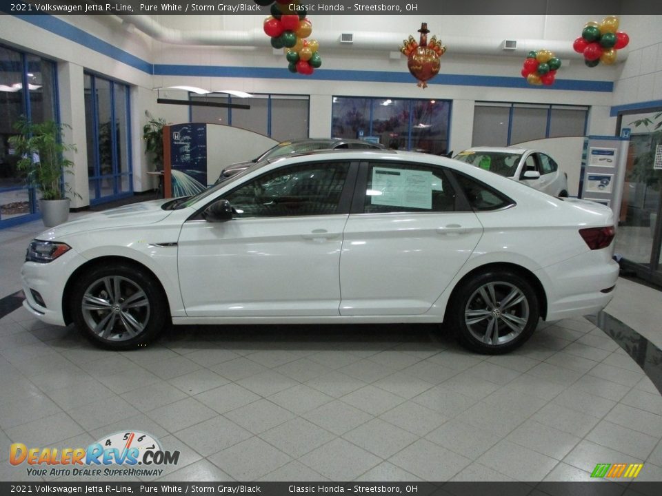 2021 Volkswagen Jetta R-Line Pure White / Storm Gray/Black Photo #11