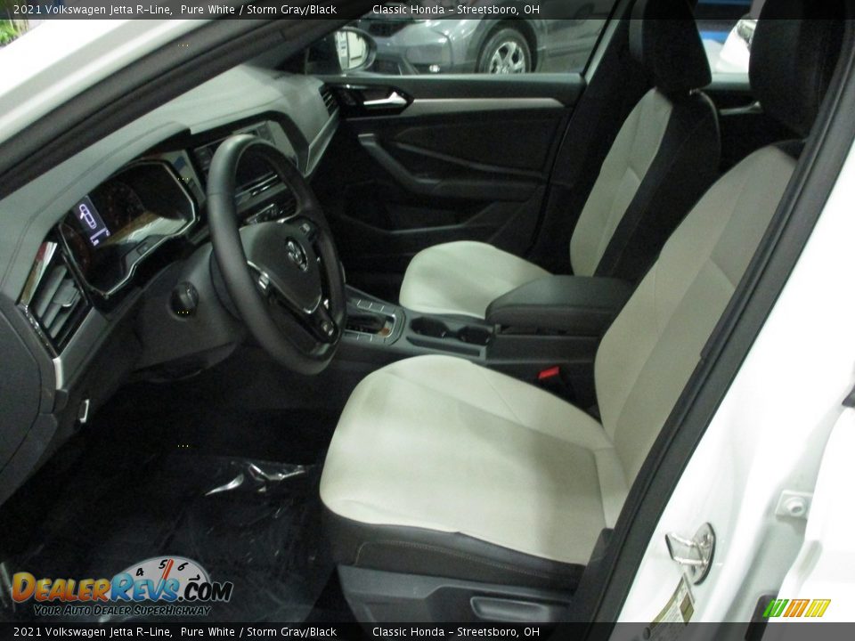 2021 Volkswagen Jetta R-Line Pure White / Storm Gray/Black Photo #29
