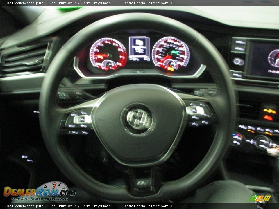 2021 Volkswagen Jetta R-Line Pure White / Storm Gray/Black Photo #30