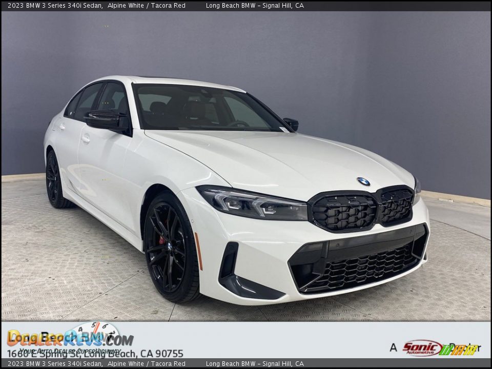 2023 BMW 3 Series 340i Sedan Alpine White / Tacora Red Photo #1