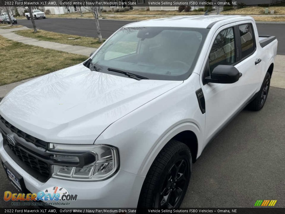 2022 Ford Maverick XLT AWD Oxford White / Navy Pier/Medium Dark Slate Photo #4