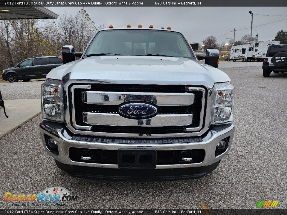 2012 Ford F350 Super Duty Lariat Crew Cab 4x4 Dually Oxford White / Adobe Photo #6