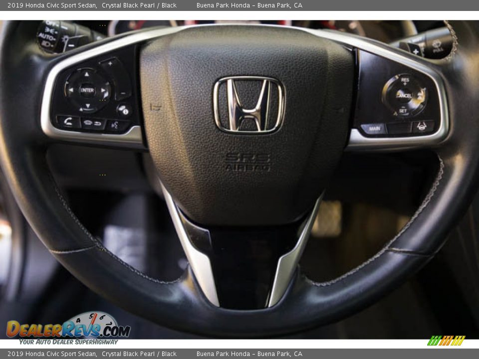 2019 Honda Civic Sport Sedan Crystal Black Pearl / Black Photo #13