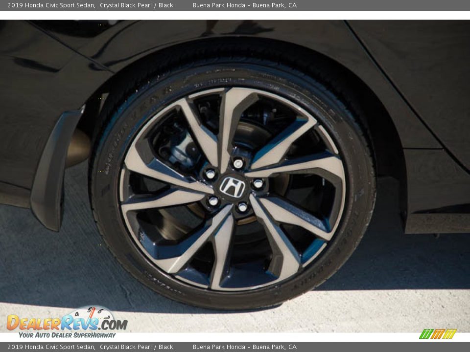 2019 Honda Civic Sport Sedan Crystal Black Pearl / Black Photo #34