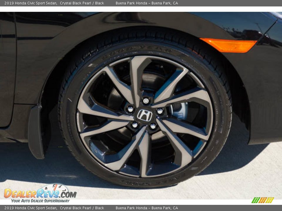2019 Honda Civic Sport Sedan Crystal Black Pearl / Black Photo #35