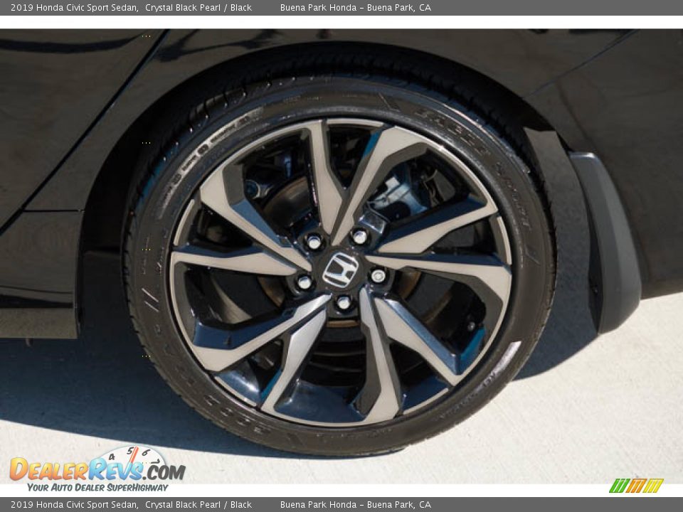 2019 Honda Civic Sport Sedan Crystal Black Pearl / Black Photo #36