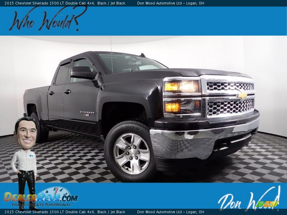 2015 Chevrolet Silverado 1500 LT Double Cab 4x4 Black / Jet Black Photo #1