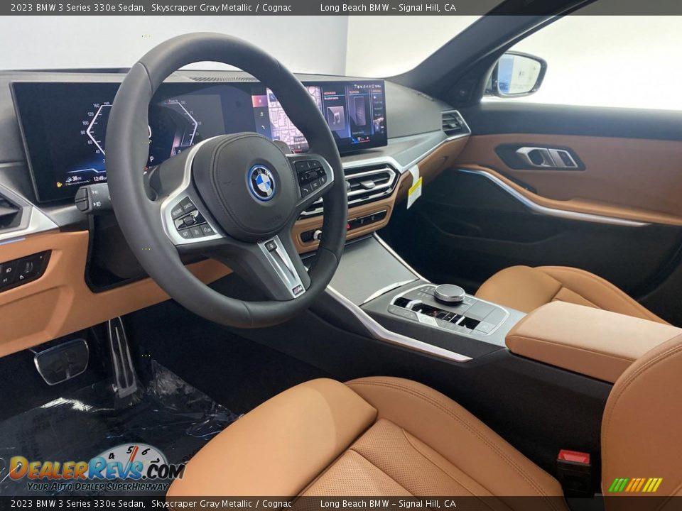 2023 BMW 3 Series 330e Sedan Skyscraper Gray Metallic / Cognac Photo #12