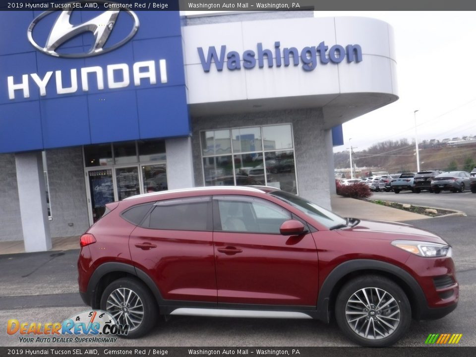 2019 Hyundai Tucson SEL AWD Gemstone Red / Beige Photo #2