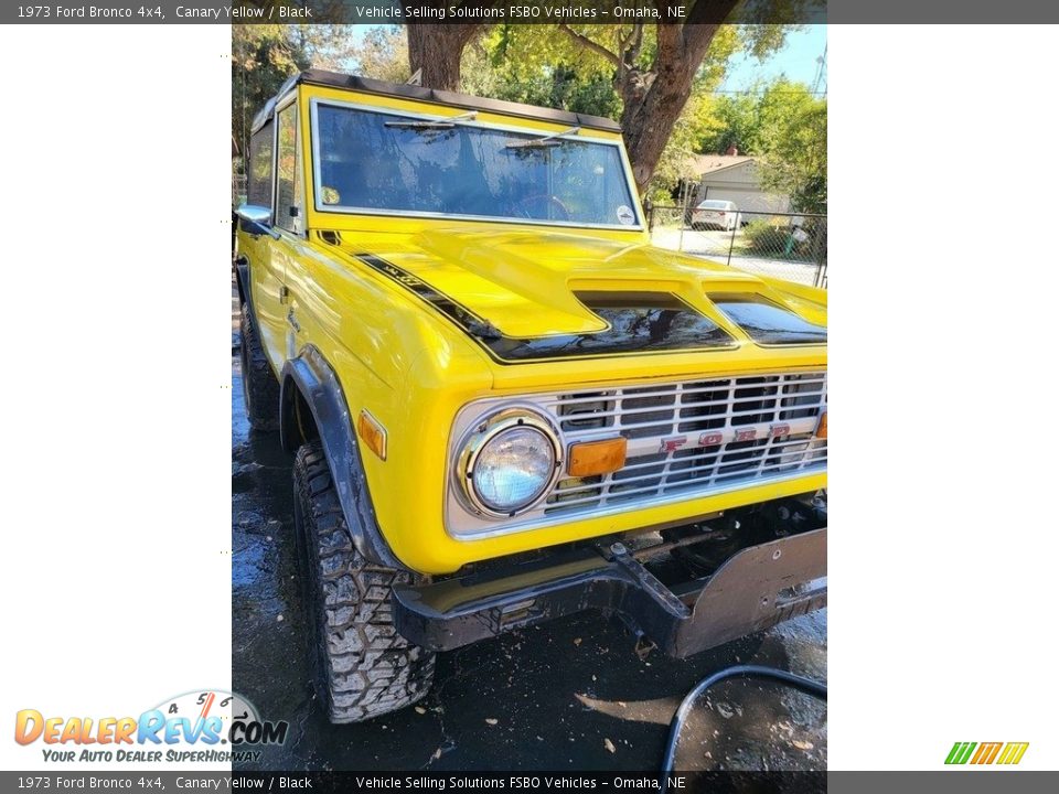 1973 Ford Bronco 4x4 Canary Yellow / Black Photo #14