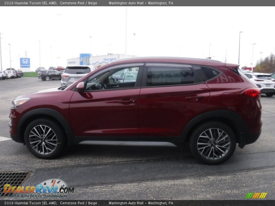 2019 Hyundai Tucson SEL AWD Gemstone Red / Beige Photo #6