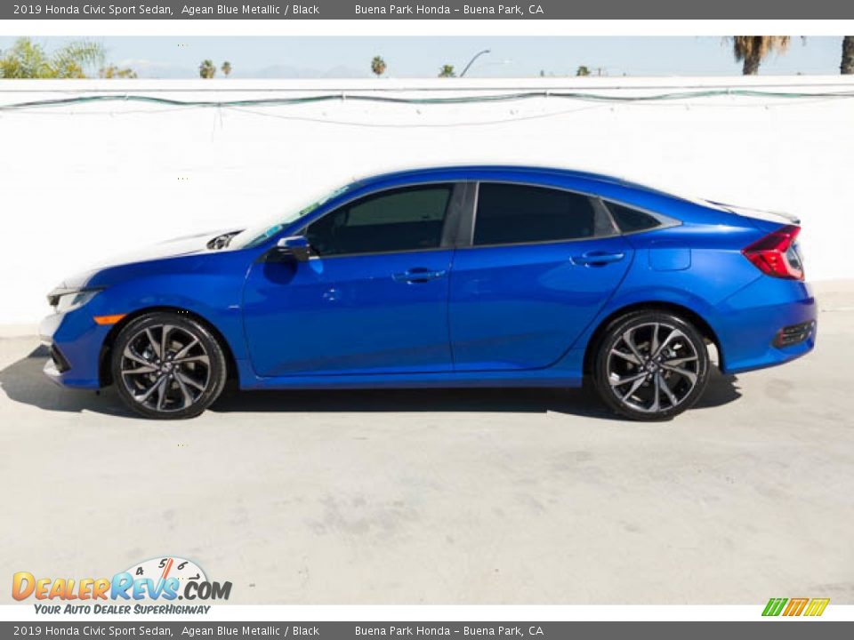 2019 Honda Civic Sport Sedan Agean Blue Metallic / Black Photo #8