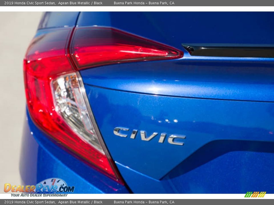 2019 Honda Civic Sport Sedan Agean Blue Metallic / Black Photo #10