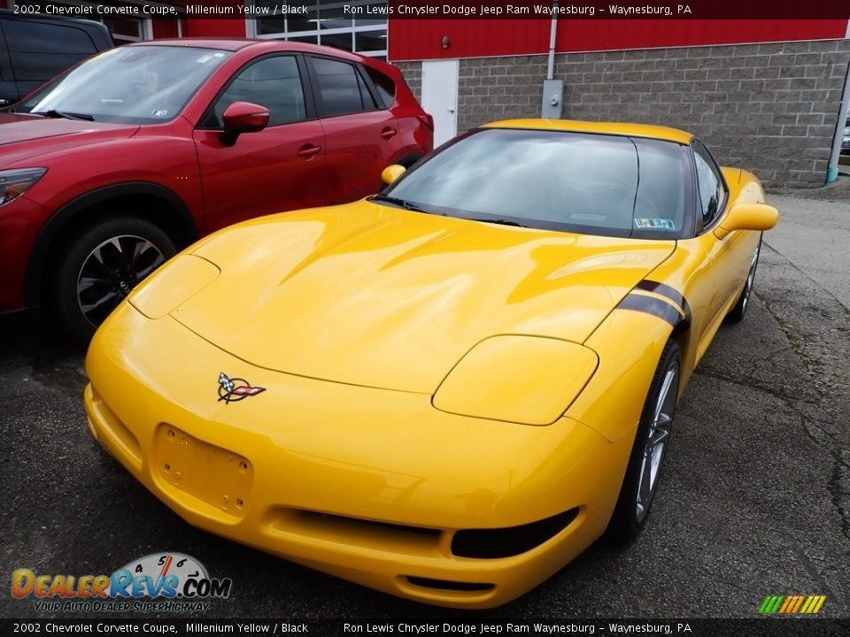 2002 Chevrolet Corvette Coupe Millenium Yellow / Black Photo #1