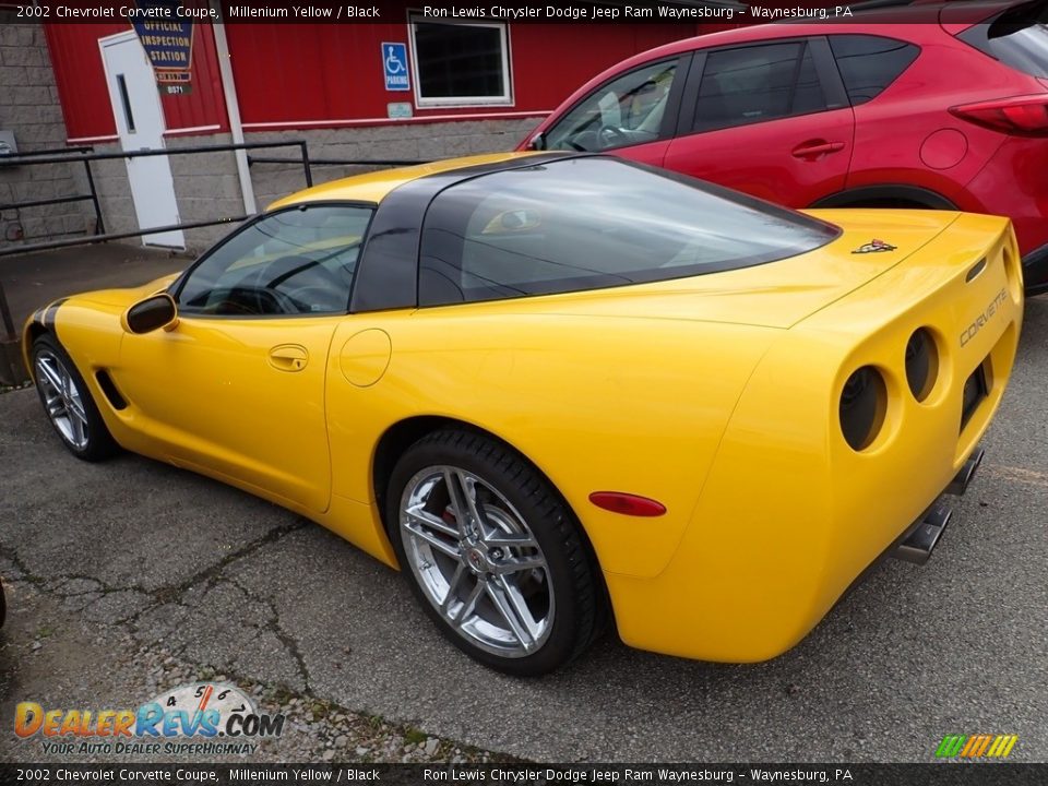 2002 Chevrolet Corvette Coupe Millenium Yellow / Black Photo #2