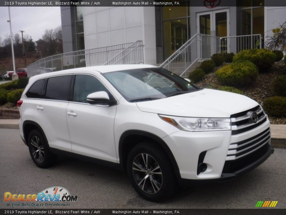 2019 Toyota Highlander LE Blizzard Pearl White / Ash Photo #1