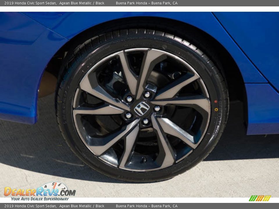 2019 Honda Civic Sport Sedan Agean Blue Metallic / Black Photo #34