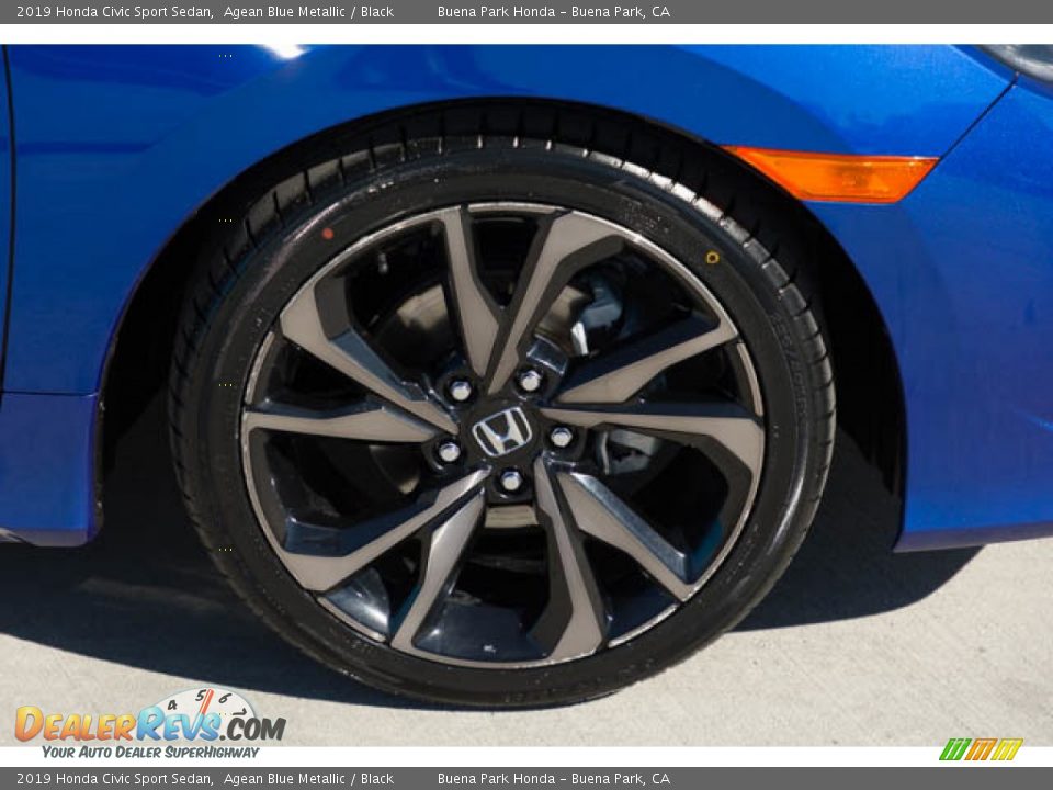 2019 Honda Civic Sport Sedan Agean Blue Metallic / Black Photo #35
