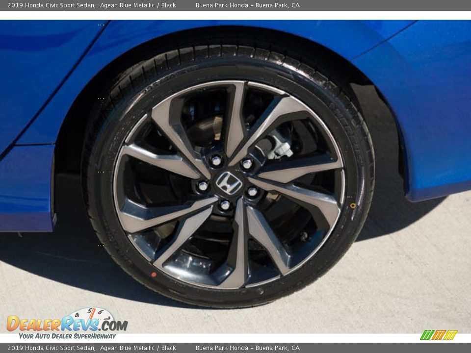 2019 Honda Civic Sport Sedan Agean Blue Metallic / Black Photo #36