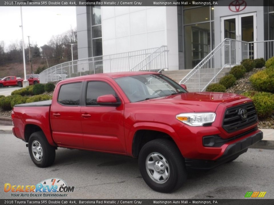 2018 Toyota Tacoma SR5 Double Cab 4x4 Barcelona Red Metallic / Cement Gray Photo #1