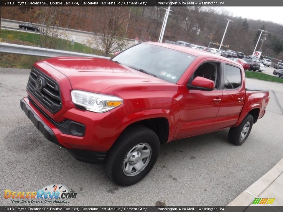 2018 Toyota Tacoma SR5 Double Cab 4x4 Barcelona Red Metallic / Cement Gray Photo #14