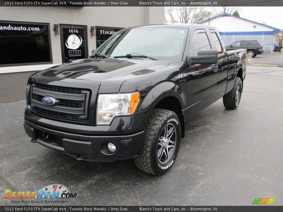 2013 Ford F150 STX SuperCab 4x4 Tuxedo Black Metallic / Steel Gray Photo #2