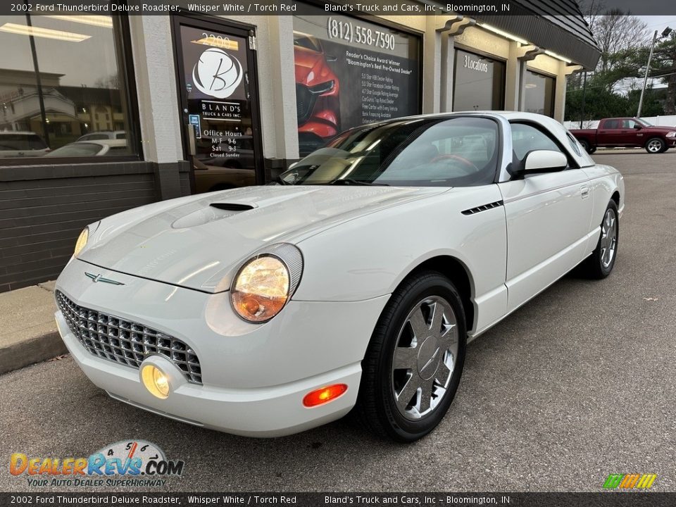 2002 Ford Thunderbird Deluxe Roadster Whisper White / Torch Red Photo #2
