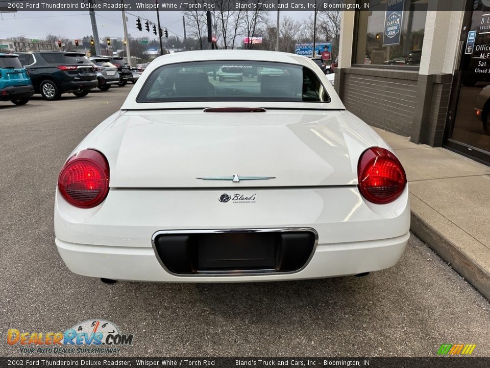 2002 Ford Thunderbird Deluxe Roadster Whisper White / Torch Red Photo #29