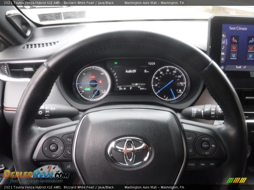 2021 Toyota Venza Hybrid XLE AWD Blizzard White Pearl / Java/Black Photo #30