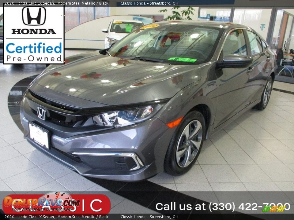 2020 Honda Civic LX Sedan Modern Steel Metallic / Black Photo #1