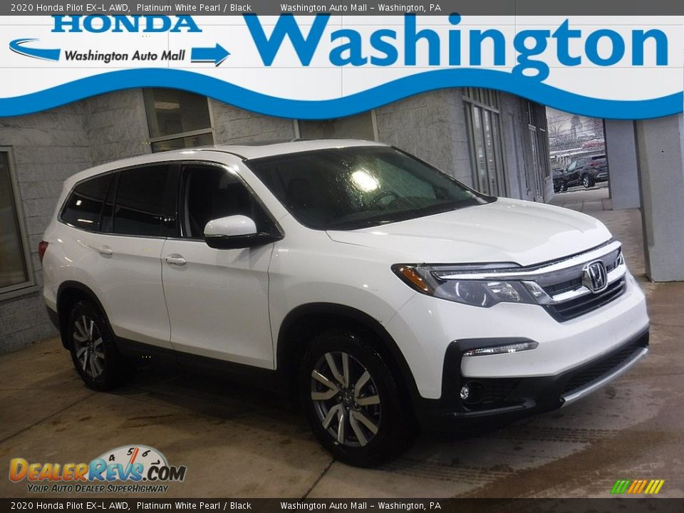 2020 Honda Pilot EX-L AWD Platinum White Pearl / Black Photo #1