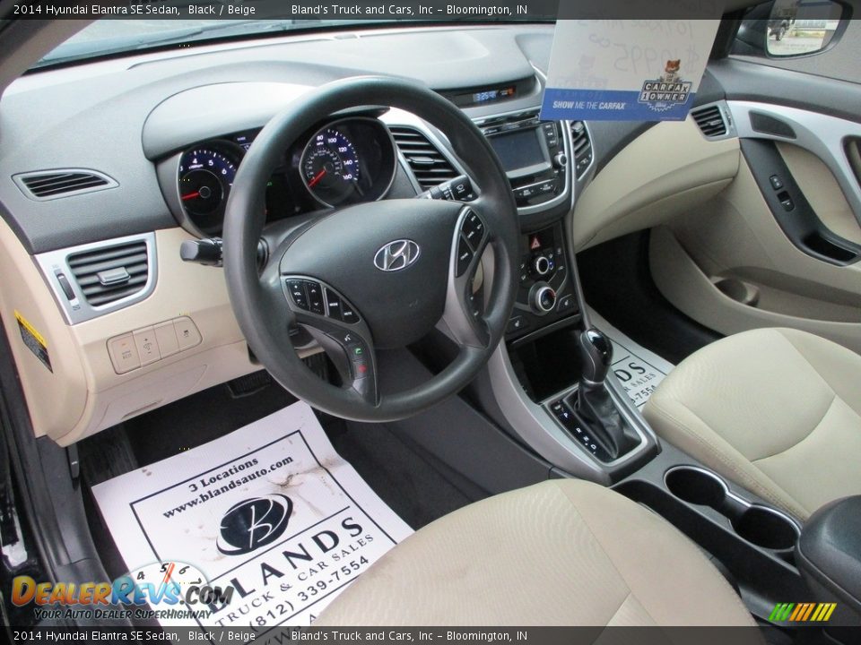 2014 Hyundai Elantra SE Sedan Black / Beige Photo #6