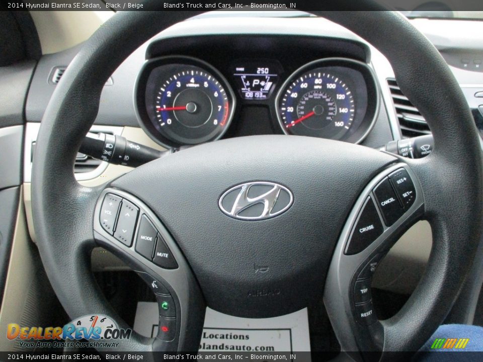 2014 Hyundai Elantra SE Sedan Black / Beige Photo #12