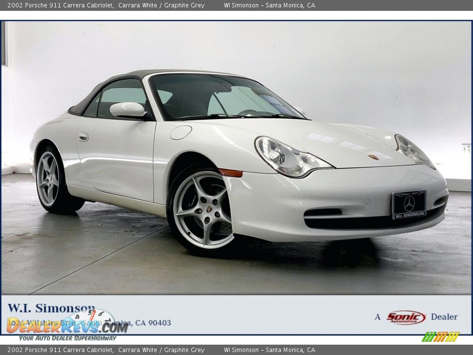 2002 Porsche 911 Carrera Cabriolet Carrara White / Graphite Grey Photo #1