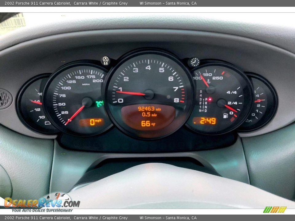 2002 Porsche 911 Carrera Cabriolet Gauges Photo #23