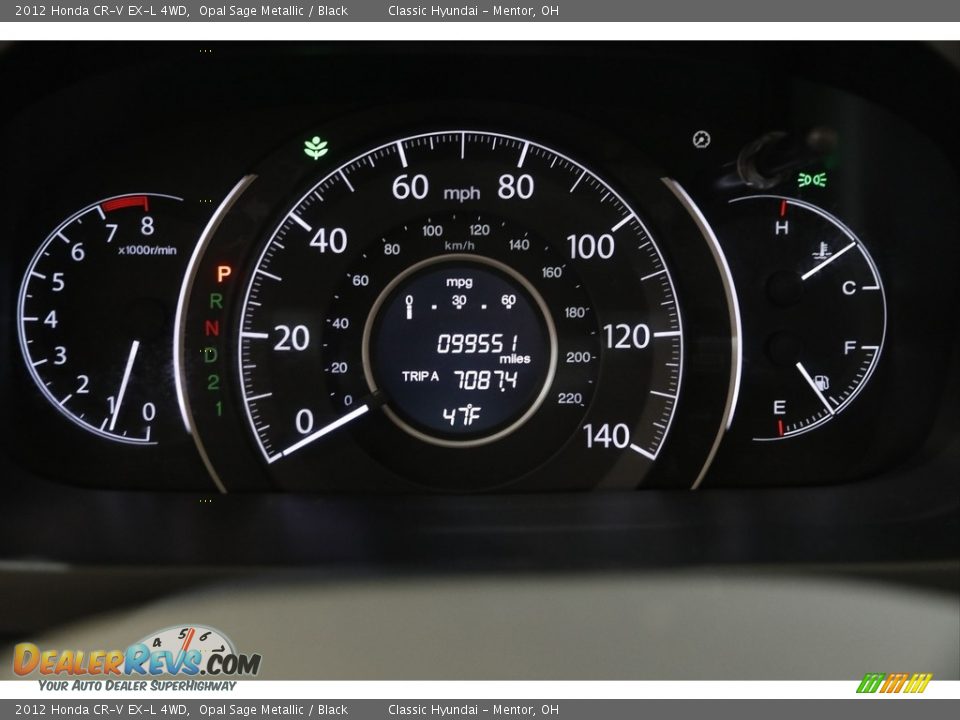 2012 Honda CR-V EX-L 4WD Opal Sage Metallic / Black Photo #8