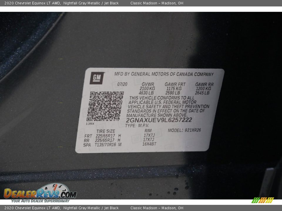 2020 Chevrolet Equinox LT AWD Nightfall Gray Metallic / Jet Black Photo #21