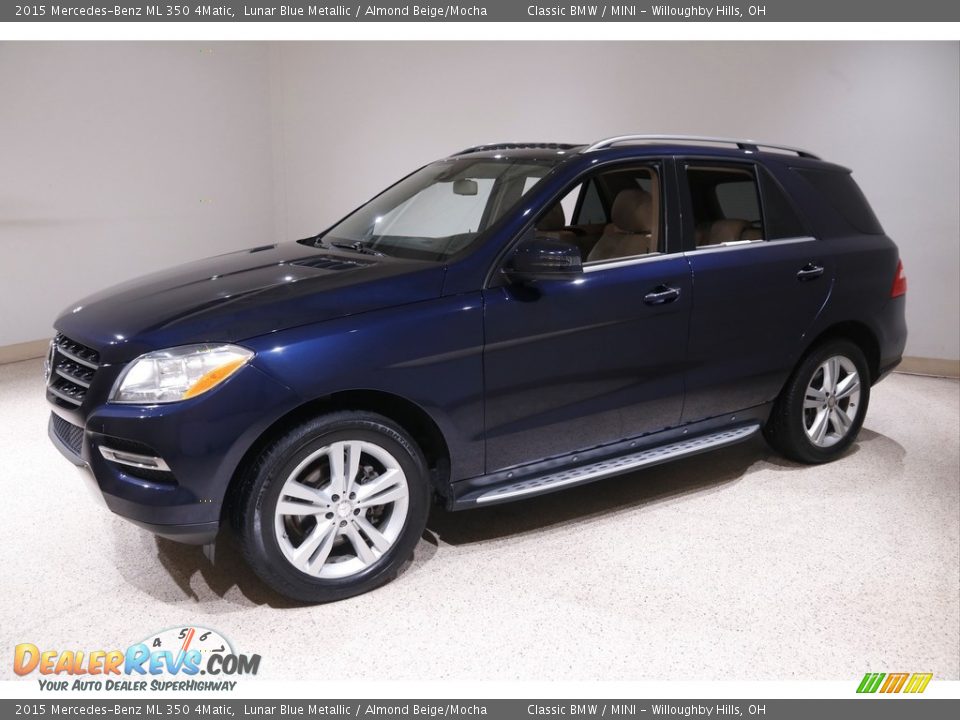 2015 Mercedes-Benz ML 350 4Matic Lunar Blue Metallic / Almond Beige/Mocha Photo #3