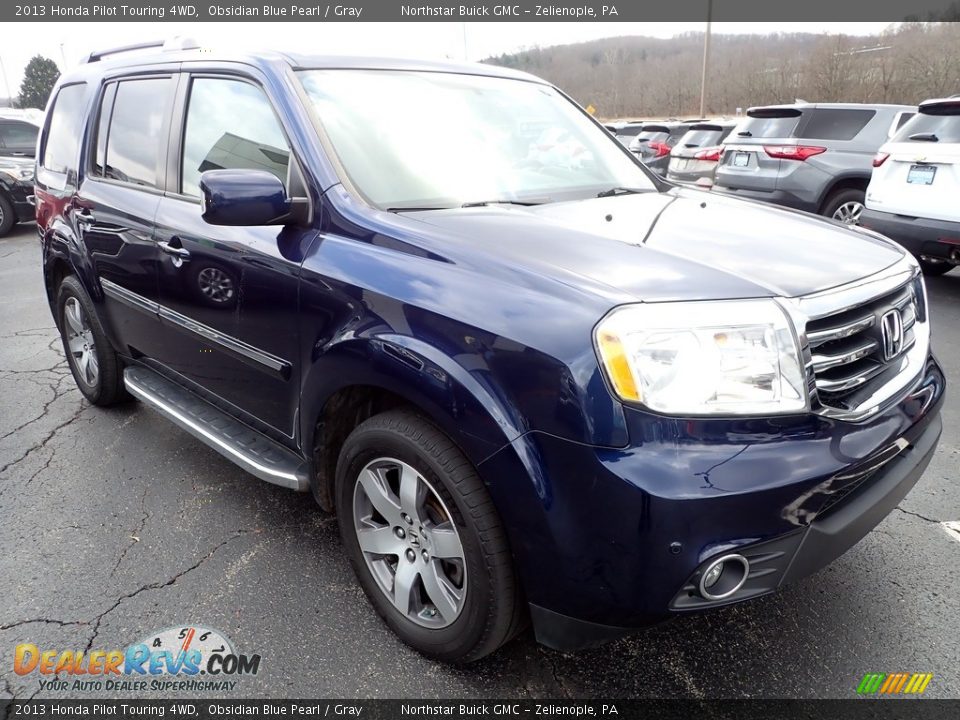 2013 Honda Pilot Touring 4WD Obsidian Blue Pearl / Gray Photo #9