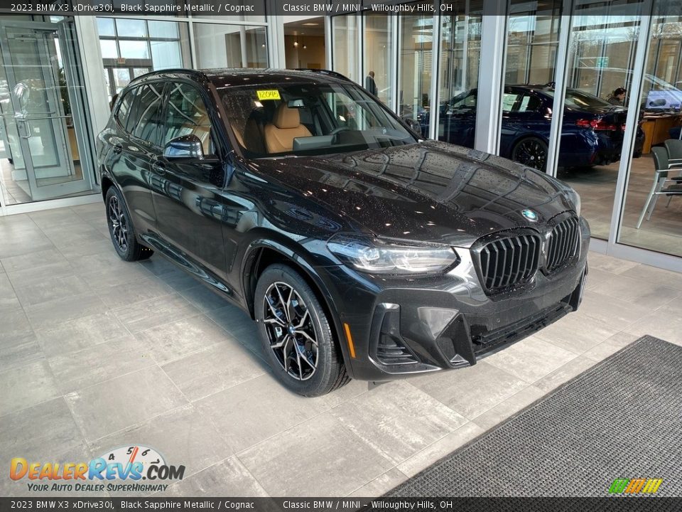 2023 BMW X3 xDrive30i Black Sapphire Metallic / Cognac Photo #1