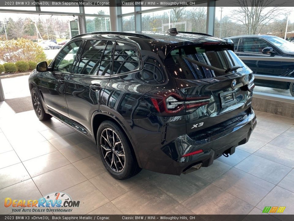 2023 BMW X3 xDrive30i Black Sapphire Metallic / Cognac Photo #2