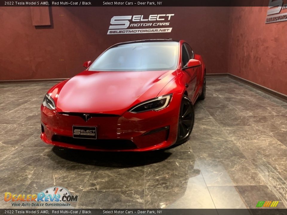 2022 Tesla Model S AWD Red Multi-Coat / Black Photo #1