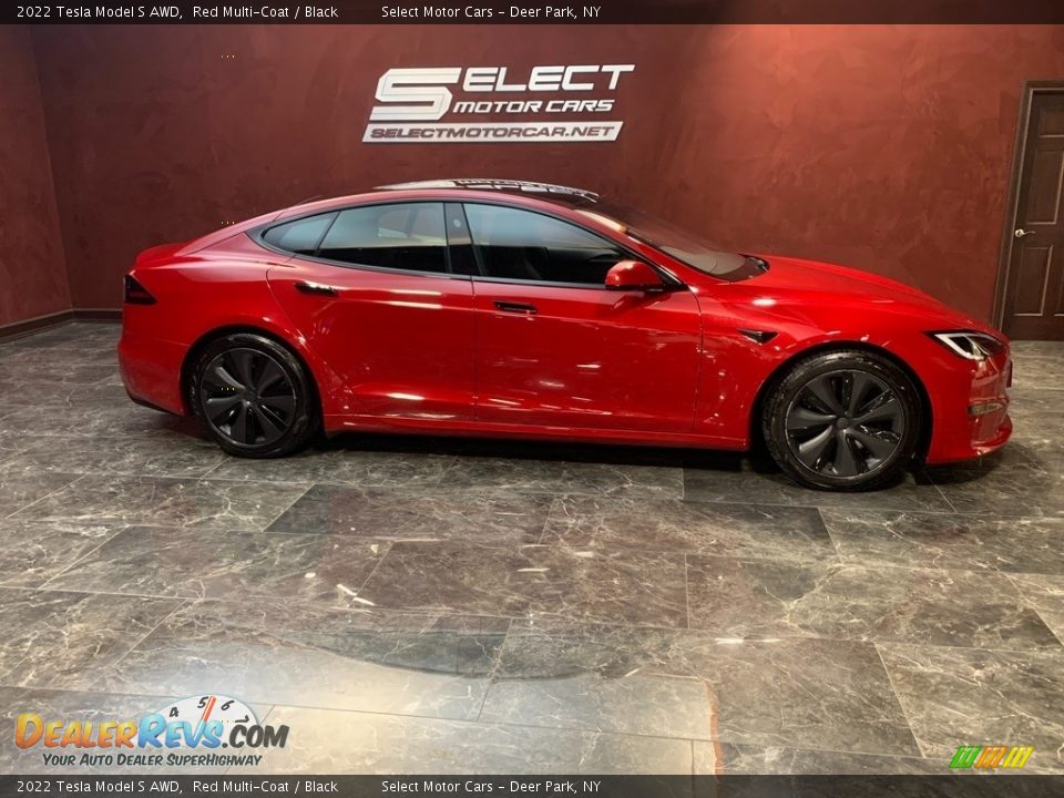 2022 Tesla Model S AWD Red Multi-Coat / Black Photo #3