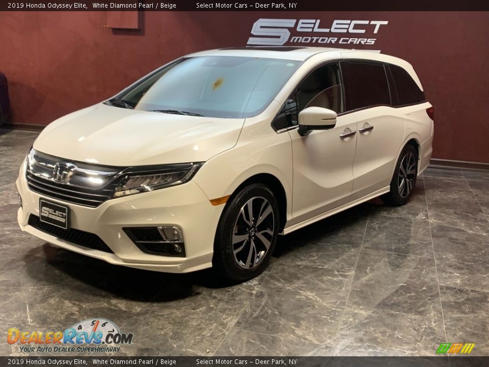 2019 Honda Odyssey Elite White Diamond Pearl / Beige Photo #3