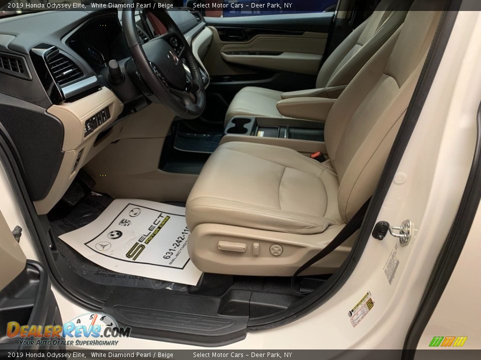 2019 Honda Odyssey Elite White Diamond Pearl / Beige Photo #8