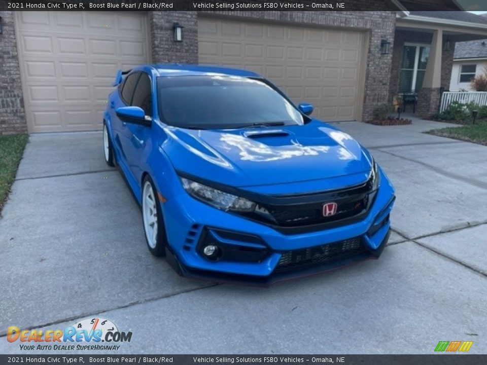 2021 Honda Civic Type R Boost Blue Pearl / Black/Red Photo #7