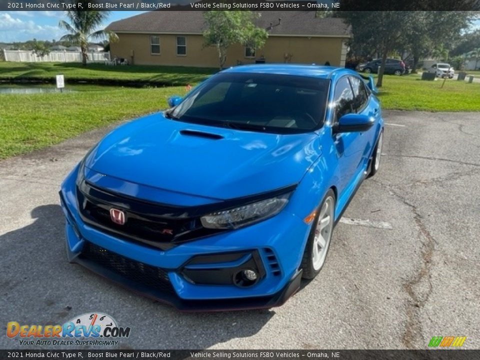 2021 Honda Civic Type R Boost Blue Pearl / Black/Red Photo #12