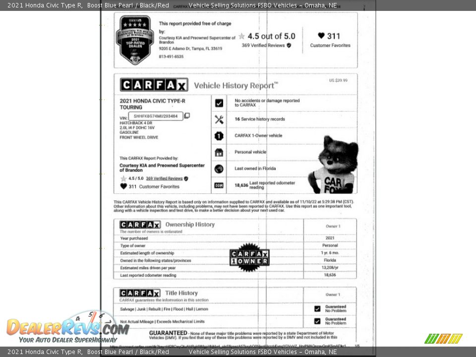 Dealer Info of 2021 Honda Civic Type R Photo #18
