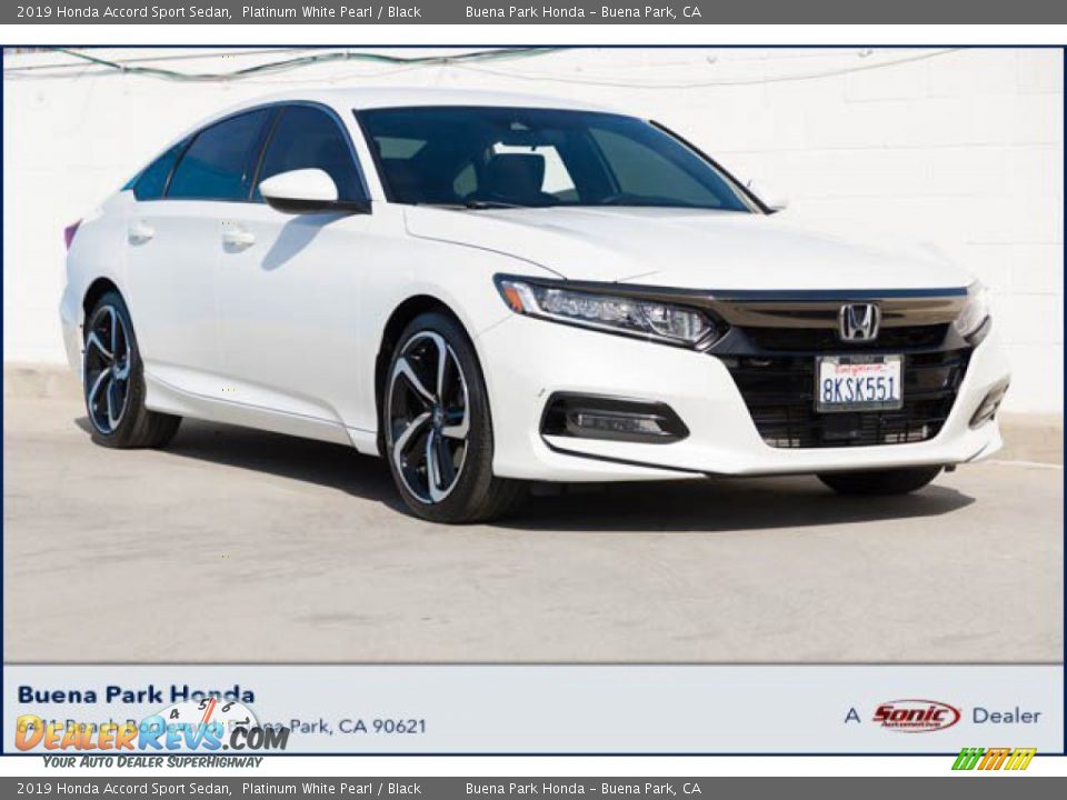 2019 Honda Accord Sport Sedan Platinum White Pearl / Black Photo #1